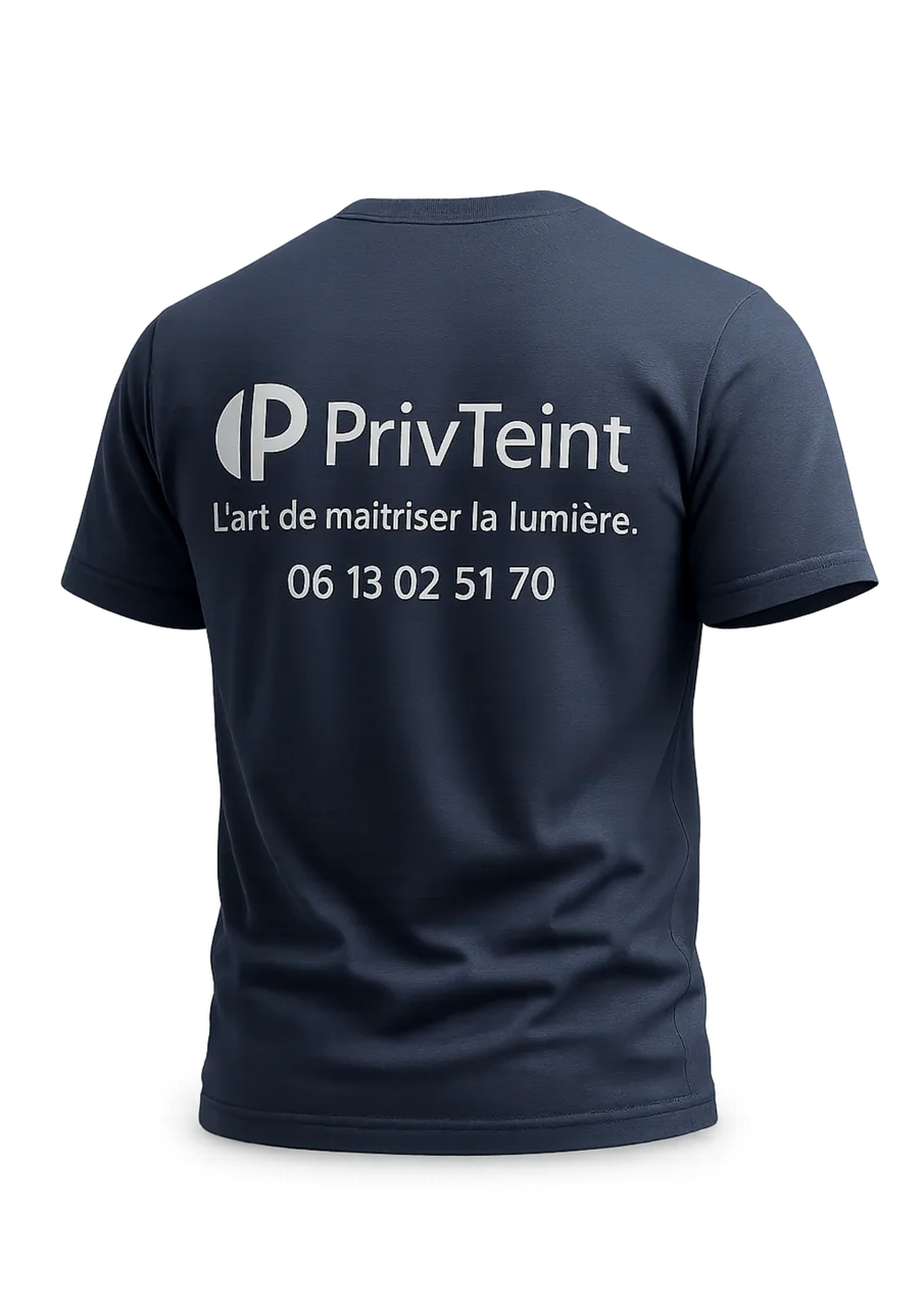 Équipe PrivTeint en tenue, sur un chantier de pose de film pour vitrage